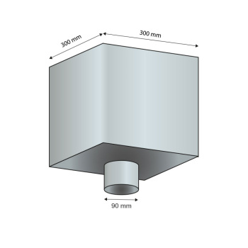 Collector with overflow for Ø 100 round and square 100 mm downpipe